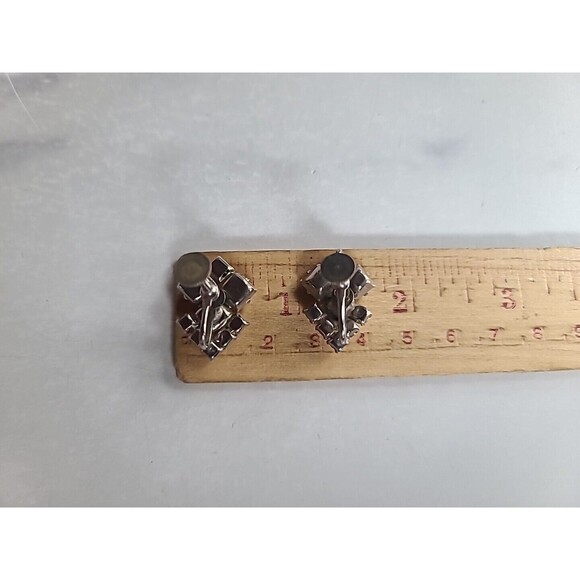 Clear Rhinestone Screwback Earrings Vintage - Picture 10 of 10